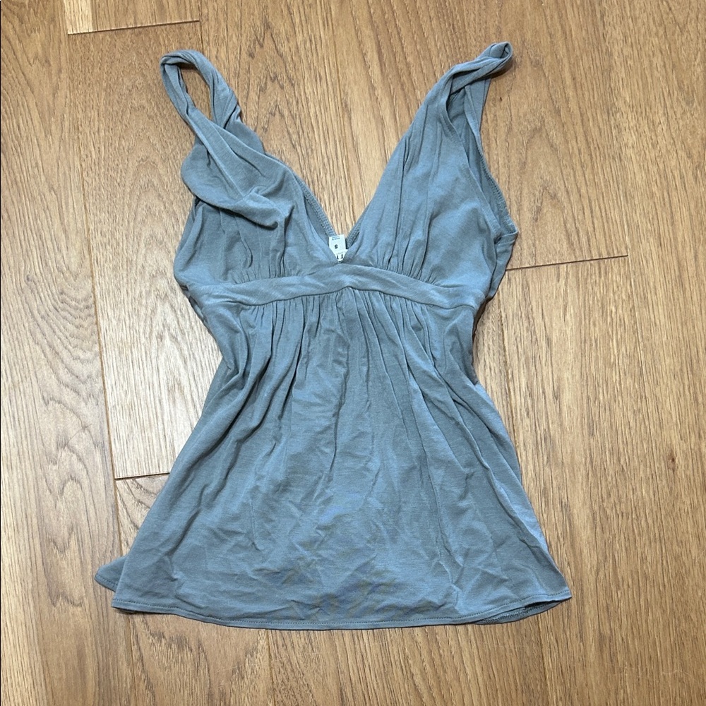 Y2K Bitten by Sarah Jessica Parker Light Gray Babydoll Blouse - Picture 4 of 4